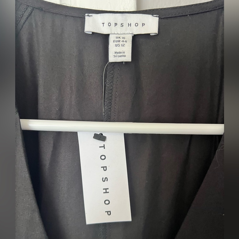Topshop midi front zip cotton dress US 12 - Picture 4 of 6